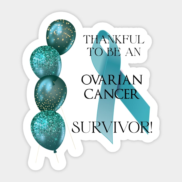 Ovarian Cancer Survivor Support Sticker by allthumbs